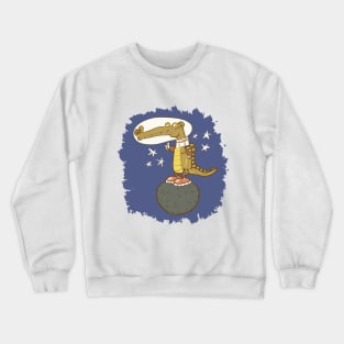 astronaut crocodile cartoon Crewneck Sweatshirt